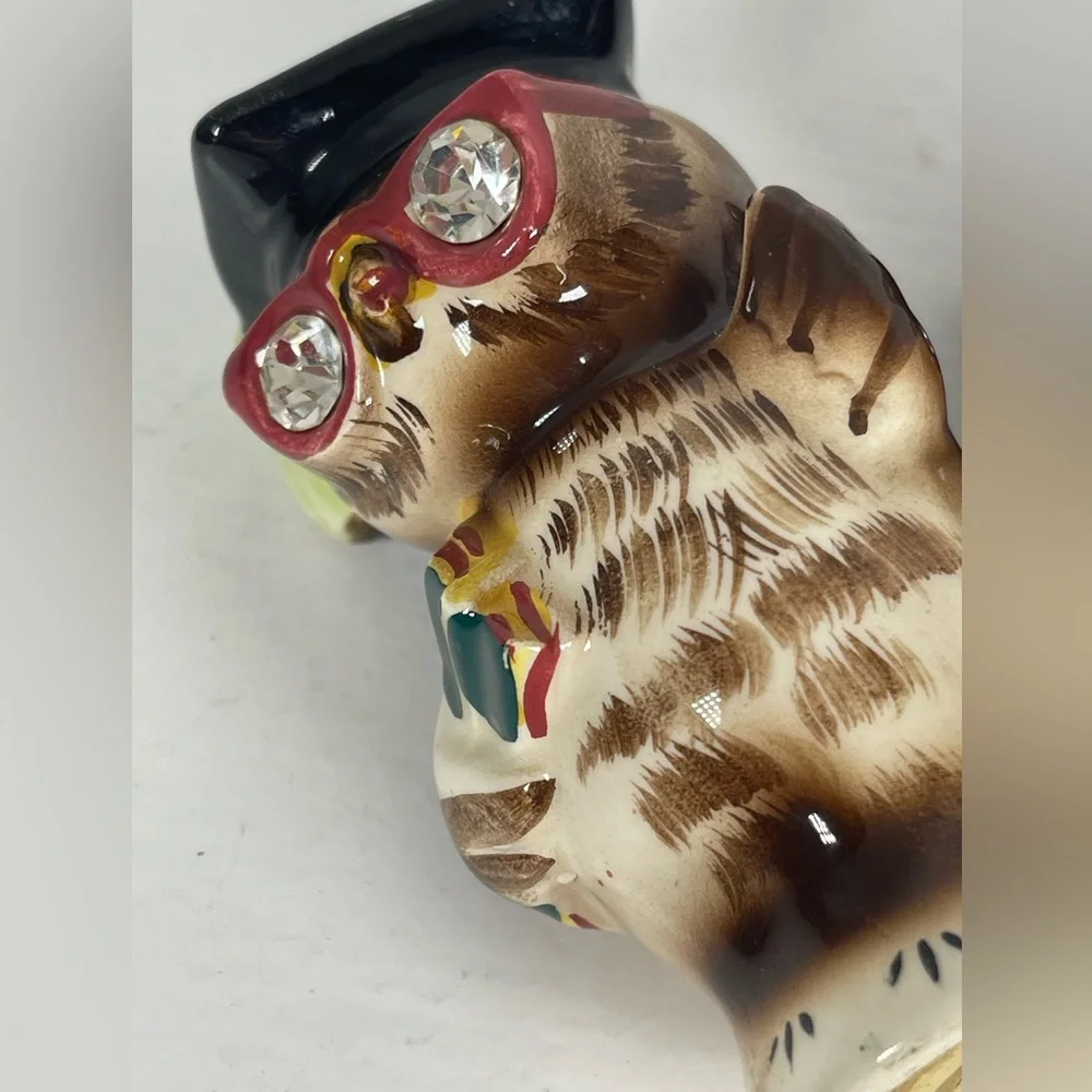 Lefton Vintage ceramic wise‎ owls salt & pepper shakers-Anthropomorphic-kitschy